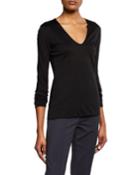 Cashmere-blend Long-sleeve Tee
