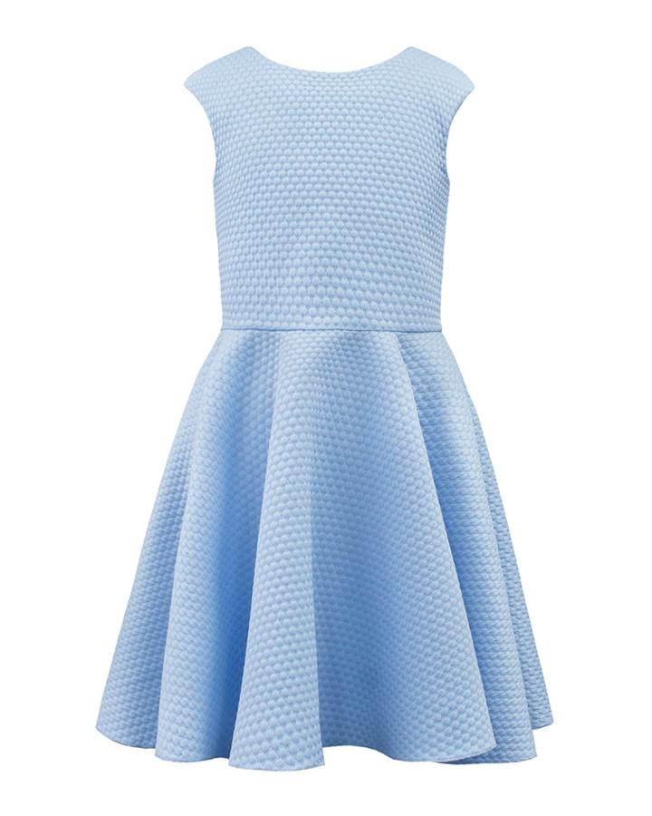Textured Pique Knit Dress W/ Elastic Back