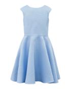 Textured Pique Knit Dress W/ Elastic Back