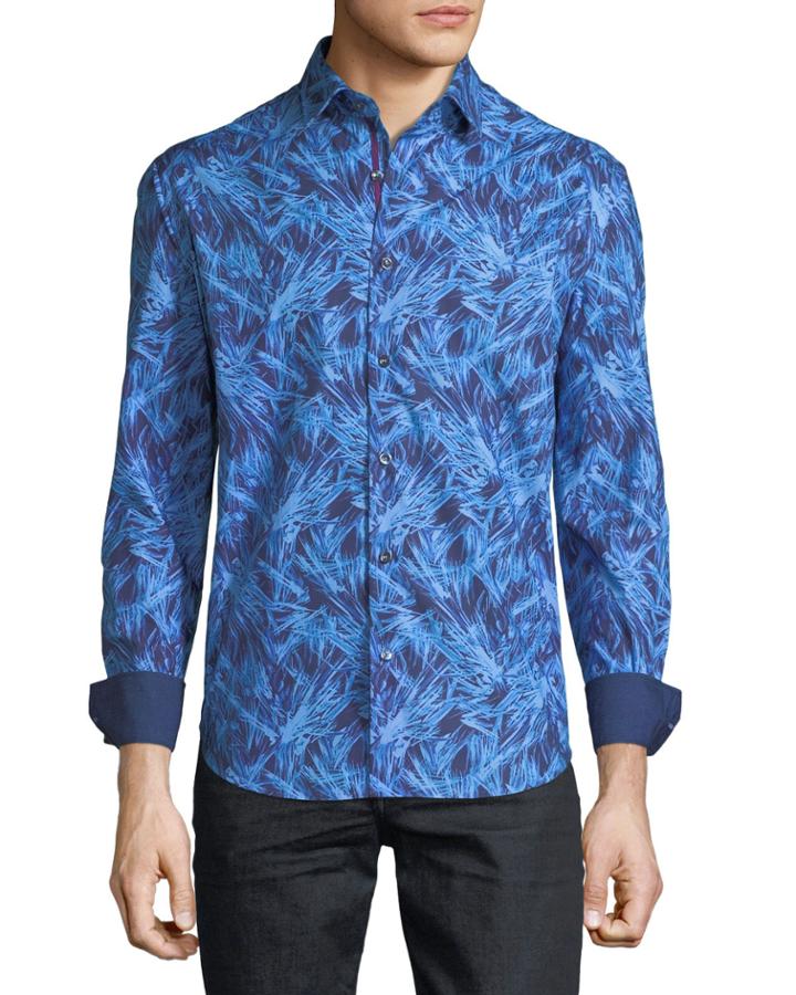 Men's Shaped-fit Brushstroke