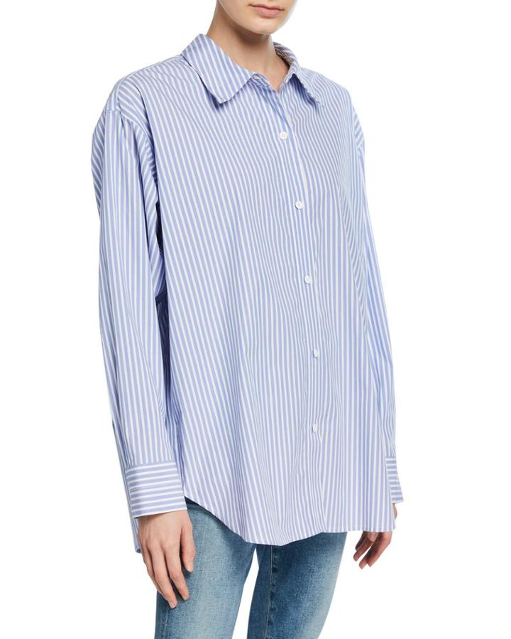 Relaxed Striped Button-down