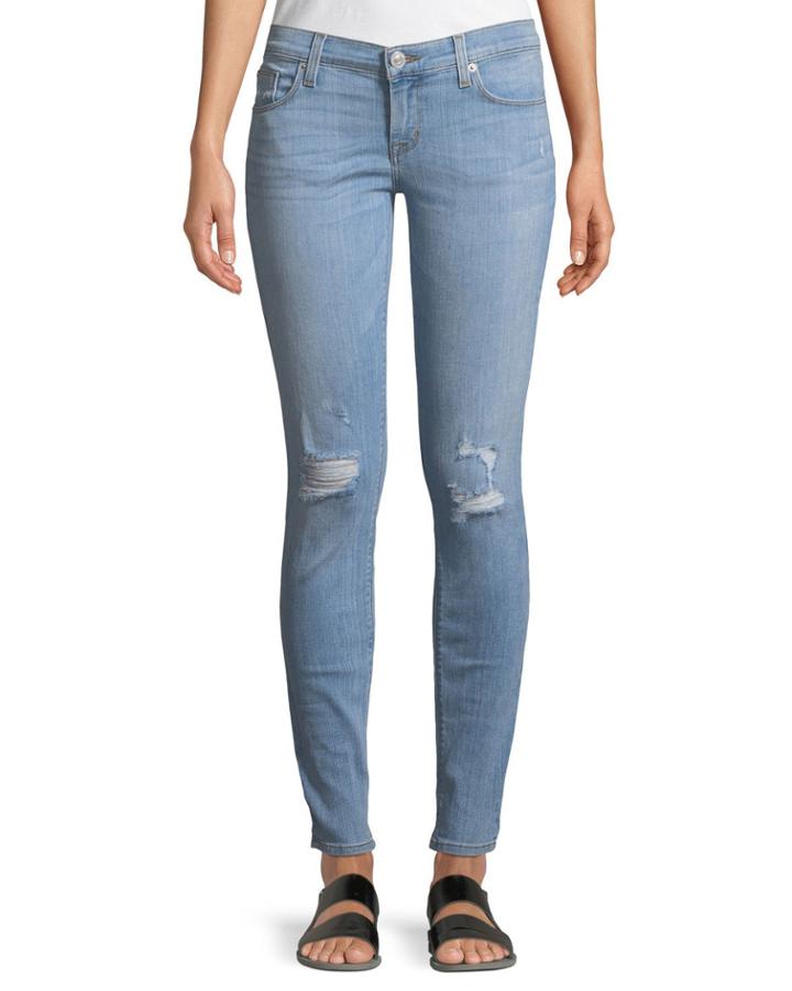 Krista Distressed Skinny Ankle Jeans,