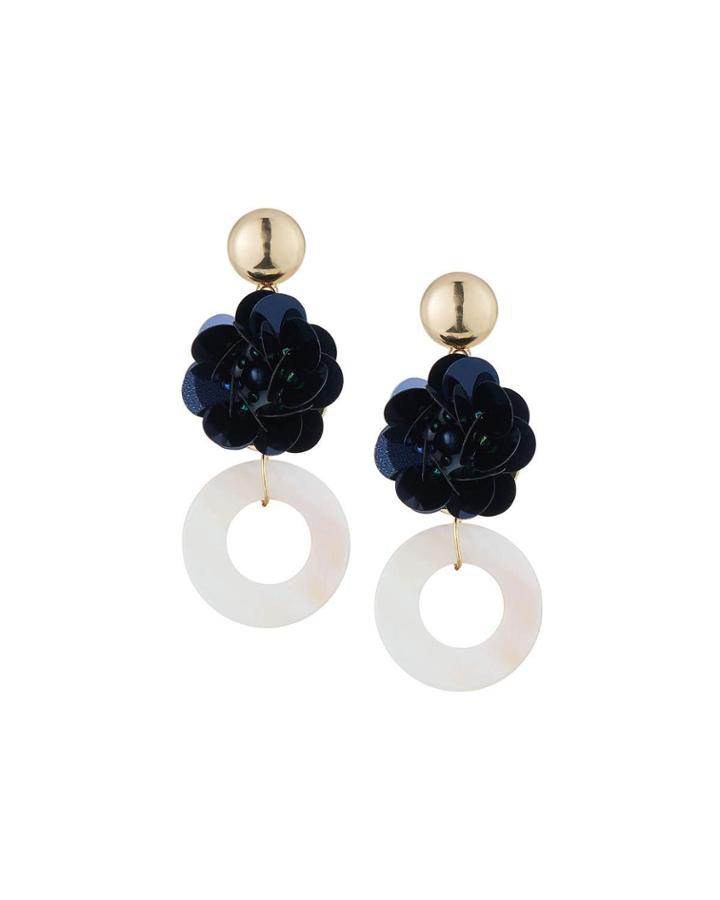 Flower & Donut Drop Earrings
