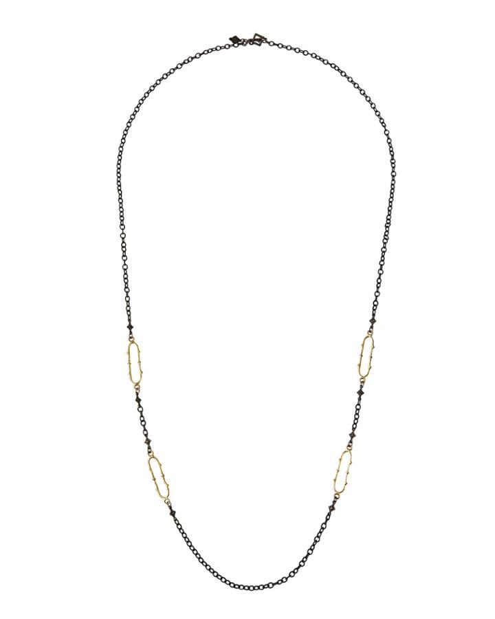 Old World Long Open Elongated-link Necklace,