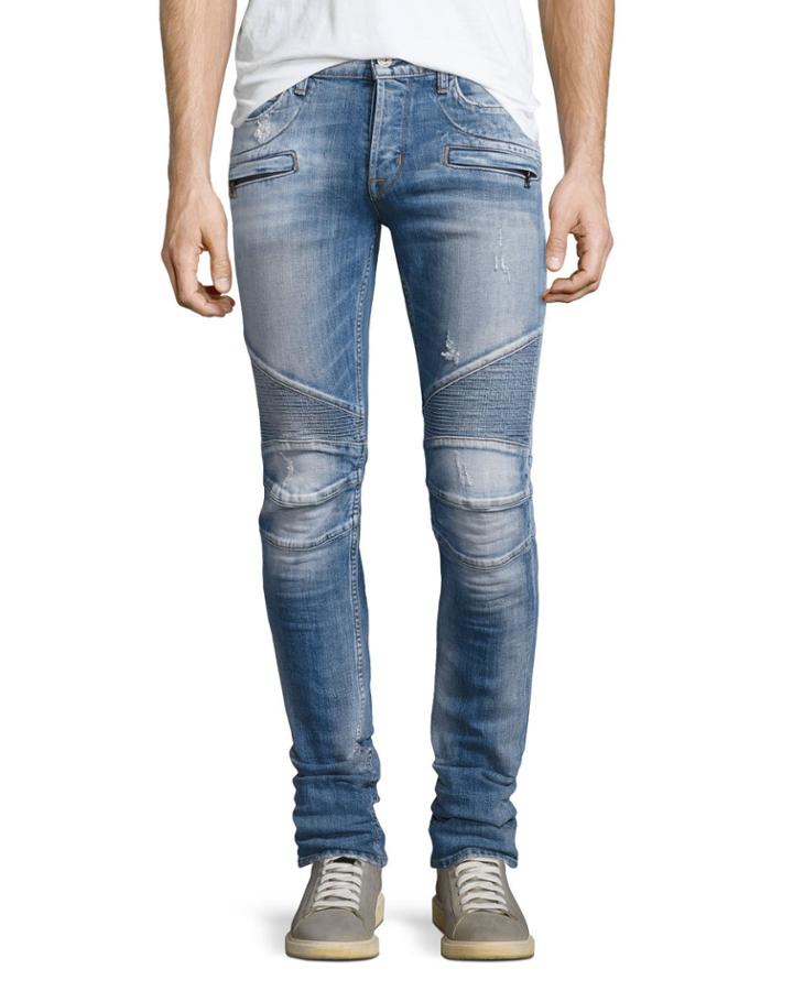 Men's Blinder Biker Distressed Skinny Jeans, Thrash