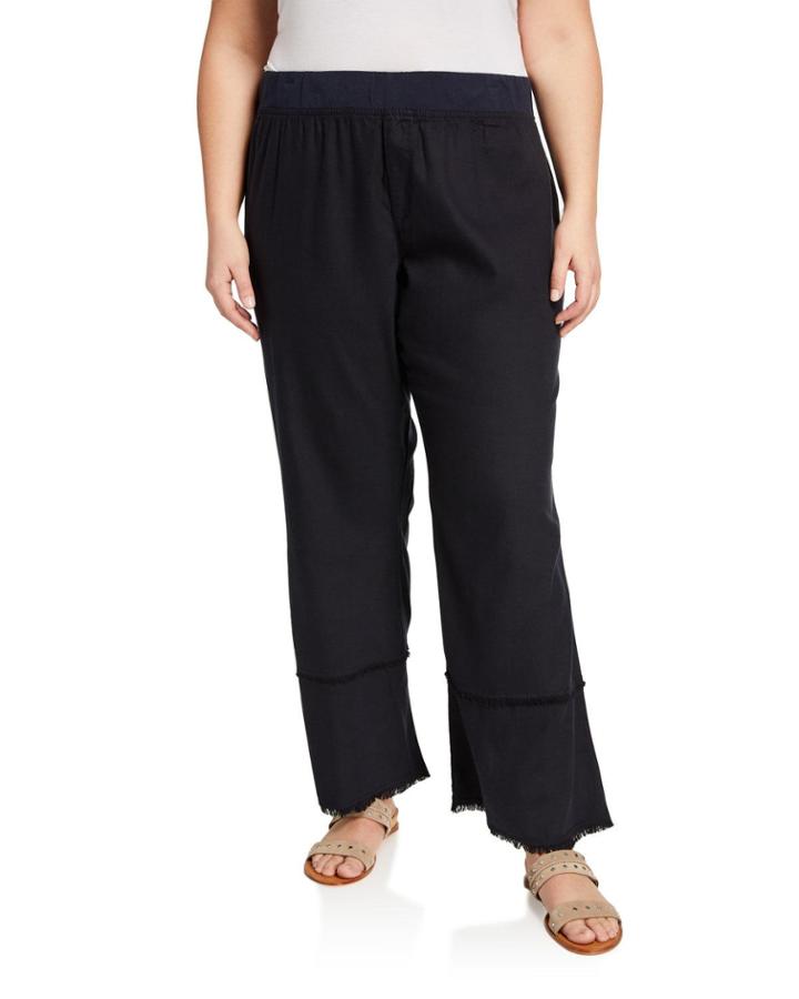 Plus Size Arrin Raw-edge Wide-leg Pants