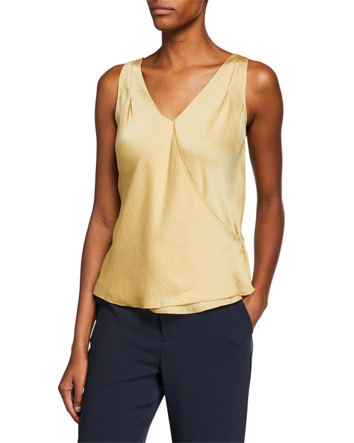 Faux-wrap V Neck Tank