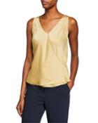 Faux-wrap V Neck Tank