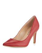 Cissy Leather Point-toe Pump, Red