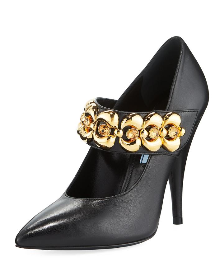 Leather Jeweled-strap