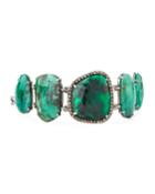 5-emerald & Diamond Halo Bracelet