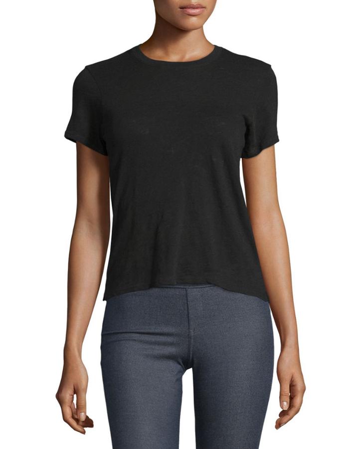 Cotton Schoolboy Crewneck Tee, Ballet