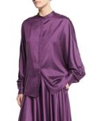 Miyat Jewel-neck Button-front
