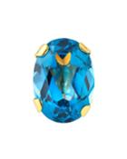 Blue Cubic Zirconia Oval Ring