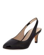 Kadance Patent Low-heel Slingback Pumps