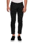 Distressed Woven Slim Ankle Jeans