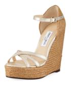 Delaney Metallic Leather Wedge Espadrille