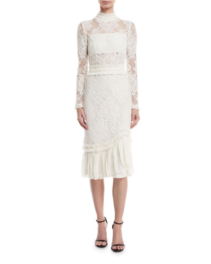 Anabella Mock-neck Long-sleeve Lace