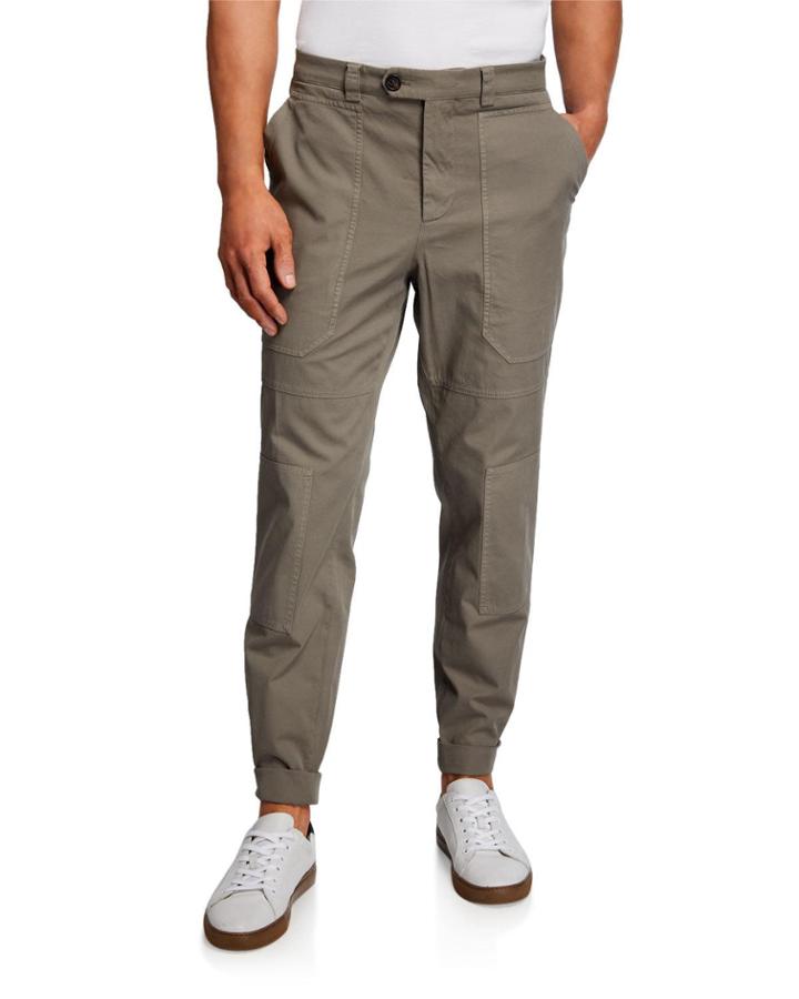 Men's Patch-pocket Tapered Tab Trousers