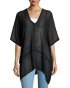 Dean V-neck Sheer Tunic Black
