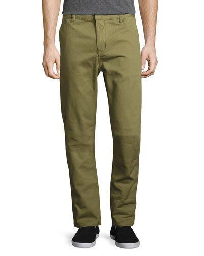 Eddy Flat-front Chino Pants, Olive