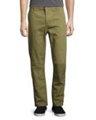 Eddy Flat-front Chino Pants, Olive
