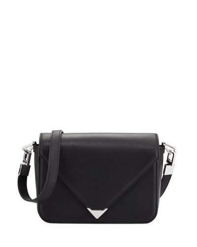 Envelope Smooth Box Crossbody Bag, Black