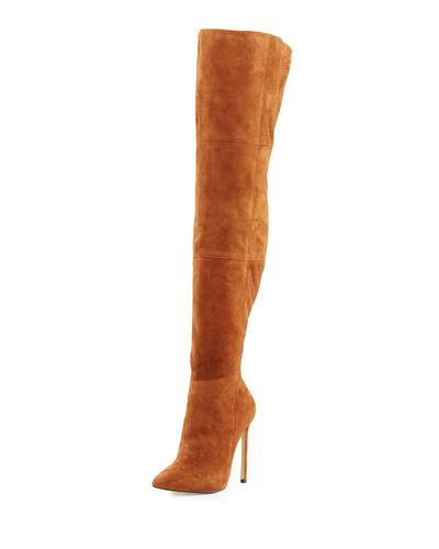 Lavish Suede Over-the-knee Zip-up Boot
