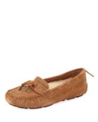 Roni Perforated Flat Slippers, Brown