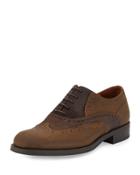 Parmo Canvas/suede Oxford, Taupe/khaki