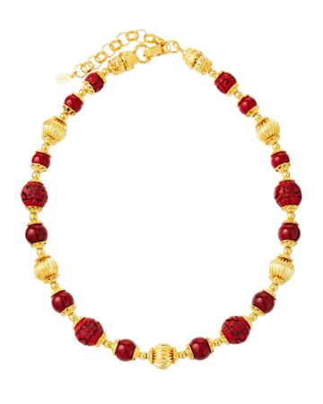 Single-strand Cinnabar Necklace