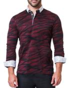 Men's Newton Black Scribble Long-sleeve Polo