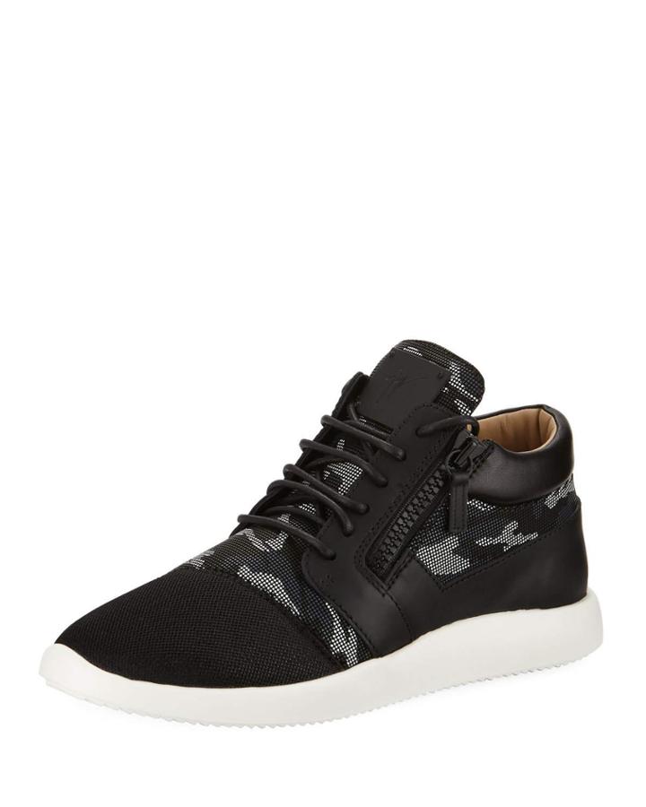 Men's Camouflage Mixed Media Trainer
