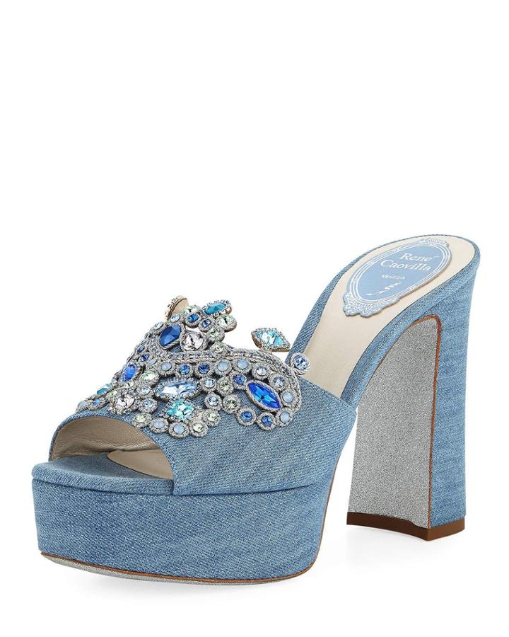 Denim Embellished Platform