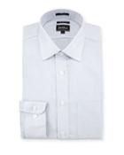 Trim-fit Regular-finish Dot-print Dress Shirt, White/blue