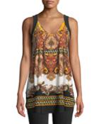 Medallion Print V-neck Blouse