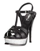 Tribute Leather Glitter Heel