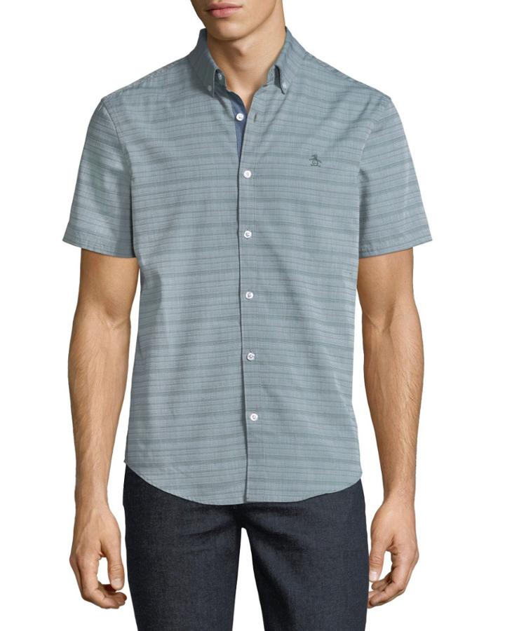 Men's End-on-end Slub Short-sleeve