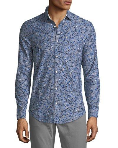 Splatter-print Oxford