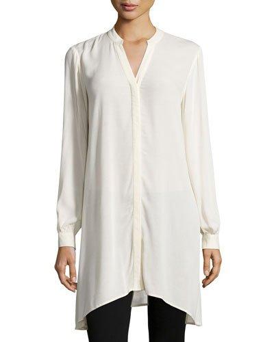 Long-sleeve Tunic Blouse, Grain