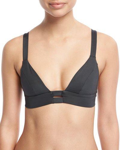 Neutra Strappy Bralette Swim Top, Charcoal