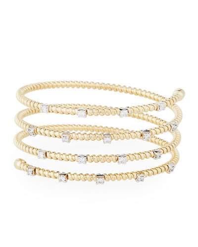 14k Four-row Diamond Bangle Bracelet