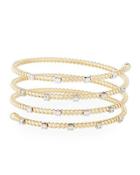 14k Four-row Diamond Bangle Bracelet