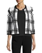 Fil Coupe Plaid Jacket W/ Fringe Trim