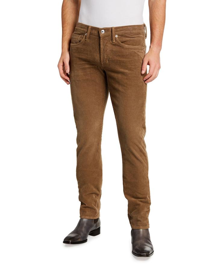 Men's Slim-fit Corduroy Pants, Olive