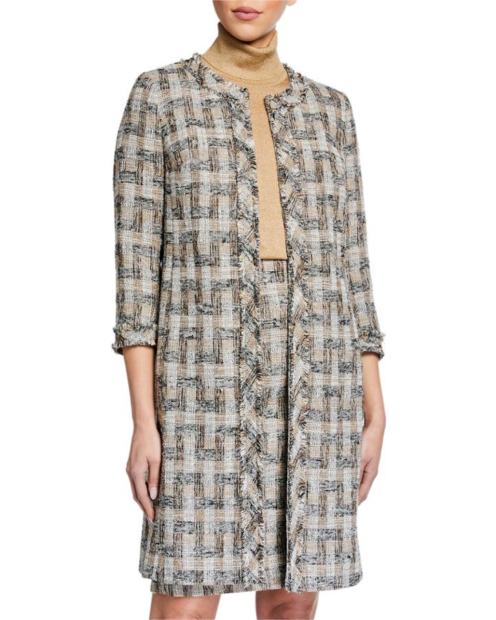 Tweed Fringe Topper Jacket