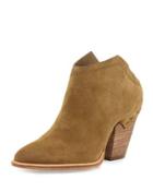 Haku Suede Mule Bootie, Olive