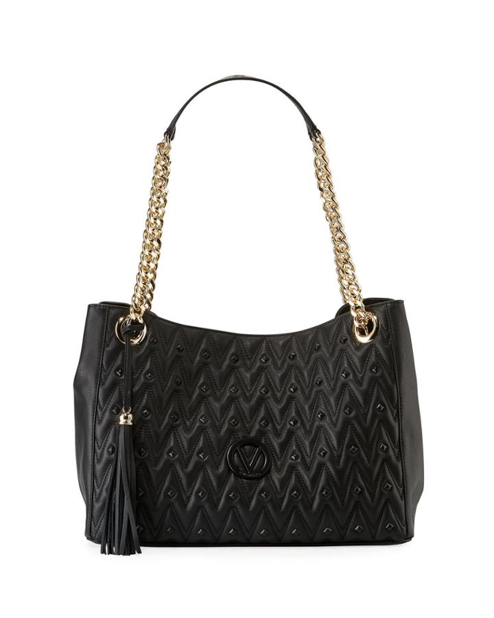 Verra D Studded Sauvage Leather Tote Bag