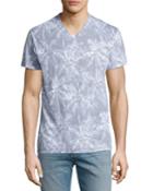 Mayan Jungle V-neck T-shirt, Blue