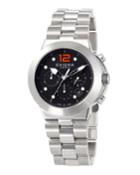 Unisex 42mm Chronograph Watch W/ Bracelet Strap, Black/orange